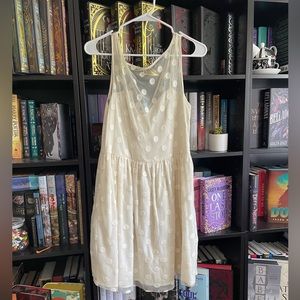 Size 14 Jill Stuart Off White Dress with Sheer Overlay